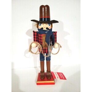 American cowboy wooden nutcracker 12" tall